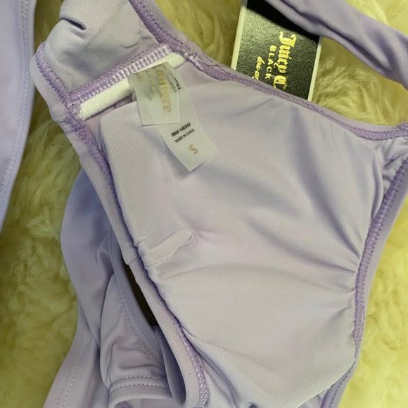 NWT 120 JUICY COUTURE Black Label Women Pastel Lilac Button-Accent Bikini Set - Picture 5 of 9